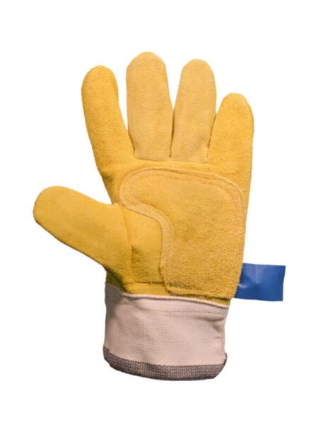 Guante Americano Descarne, Amarillo, Puño Corto, Talle 10.