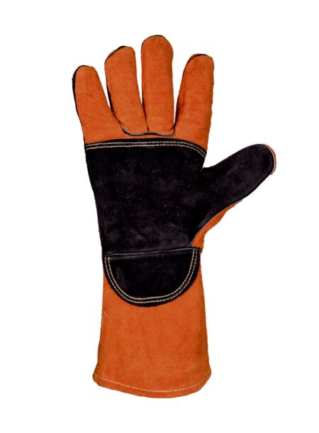 Guante Americano Descarne, Largo Rojo Forrado Tira Protectora Talle 10