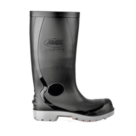 Bota industrial PVC caña larga negra c/puntera
