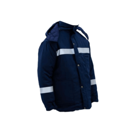 Campera ignífuga azul con reflectivo